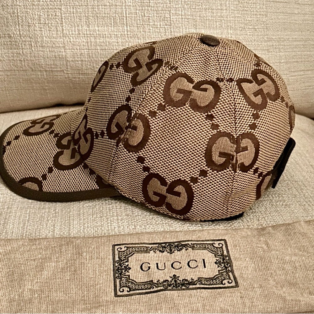 Gucci Unisex Jumbo GG Monogram Canvas Baseball Hat - Picture 2 of 8